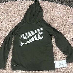 Boys New Nike Dark Green Dri-Fit Hoodie